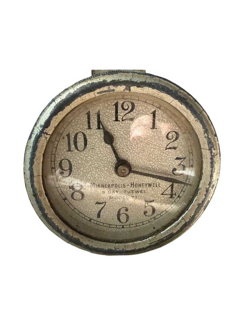 Antique Minneapolis-Honeywell Model 77 Thermostat Clock 8 Day 7 Jewel 1920s